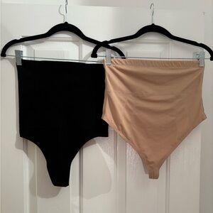 Set of 2 DKNY shapewear thongs with tummy control - XL - nude & black - unworn!